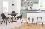 Dakota Dining Table - Antique Metal, Espresso Bamboo