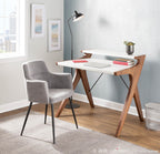 Andrew Chair - Set of 2 - Black Metal, Grey Fabric