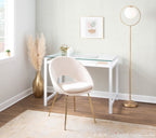 Moon Floor Lamp - Gold Metal, Frosted Glass
