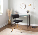 Metric Floor Lamp - Black Metal, Antique Brass