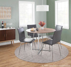 Mason Upholstered Chair - Set of 2 - Brushed Stainless Steel, Grey PU