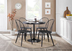 Dakota Dining Table - Black Steel, Black Wood