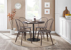 Dakota Dining Table - Antique Metal, Espresso Bamboo