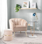 Tania Accent Chair - Gold Metal, Champagne Velvet