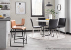 Mason Upholstered Chair - Set of 2 - Brushed Stainless Steel, Black PU