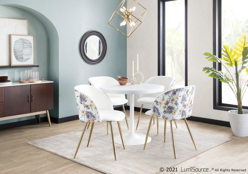 Dakota Dining Table - White Steel, White Wood