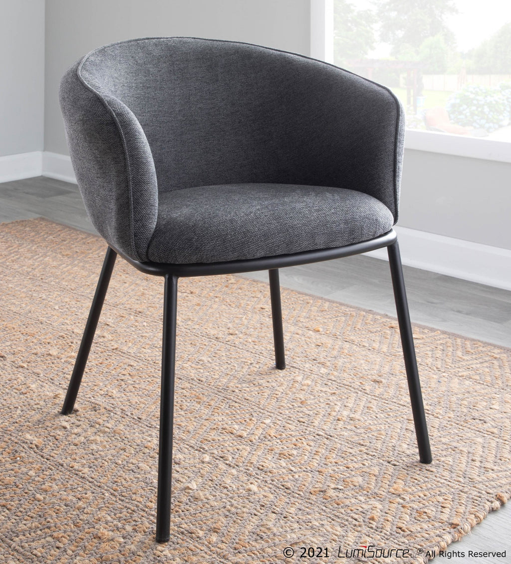 Ashland Chair - Black Steel, Charcoal Fabric