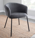 Ashland Chair - Black Steel, Charcoal Fabric