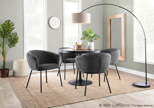 Ashland Chair - Black Steel, Charcoal Fabric