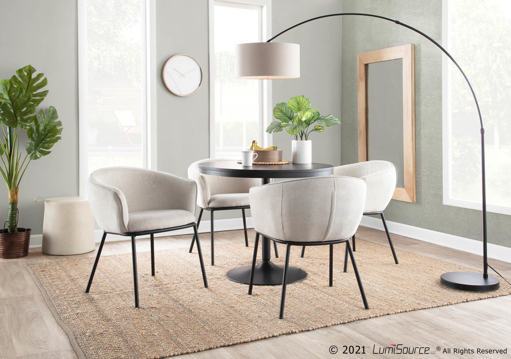 Dakota Dining Table - Black Steel, Black Wood