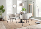 Dakota Dining Table - Black Steel, Black Wood