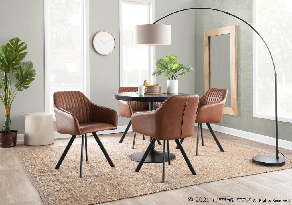 Dakota Dining Table - Black Steel, Black Wood