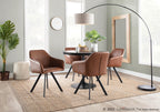 Dakota Dining Table - Black Steel, Black Wood