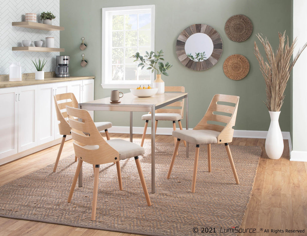 Trevi Chair - Natural Wood, Cream Fabric