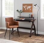 Andrew Chair - Set of 2 - Black Steel, Camel PU