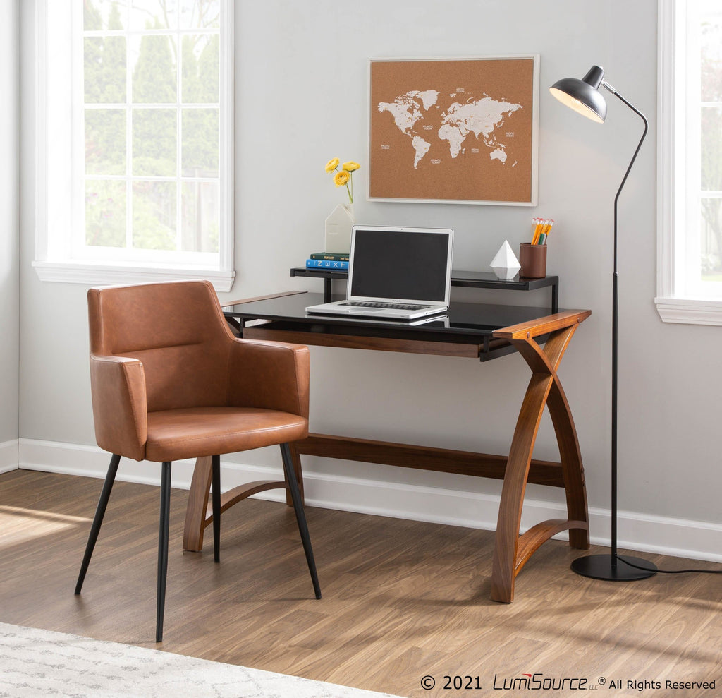 Andrew Chair - Set of 2 - Black Steel, Camel PU