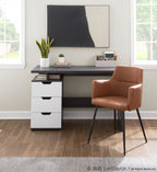 Andrew Chair - Set of 2 - Black Steel, Camel PU