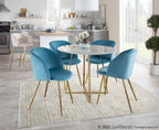 Cosmo Dining Table - Gold Metal, White Marble