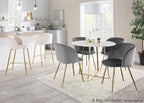 Cosmo Dining Table - Gold Metal, White Marble