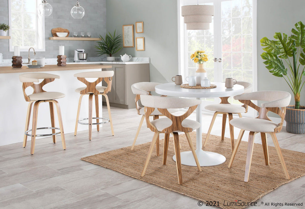 Dakota Dining Table - White Steel, White Wood