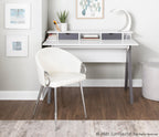 Wishbone Desk - Grey Wood, White Wood