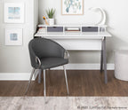 Wishbone Desk - Grey Wood, White Wood