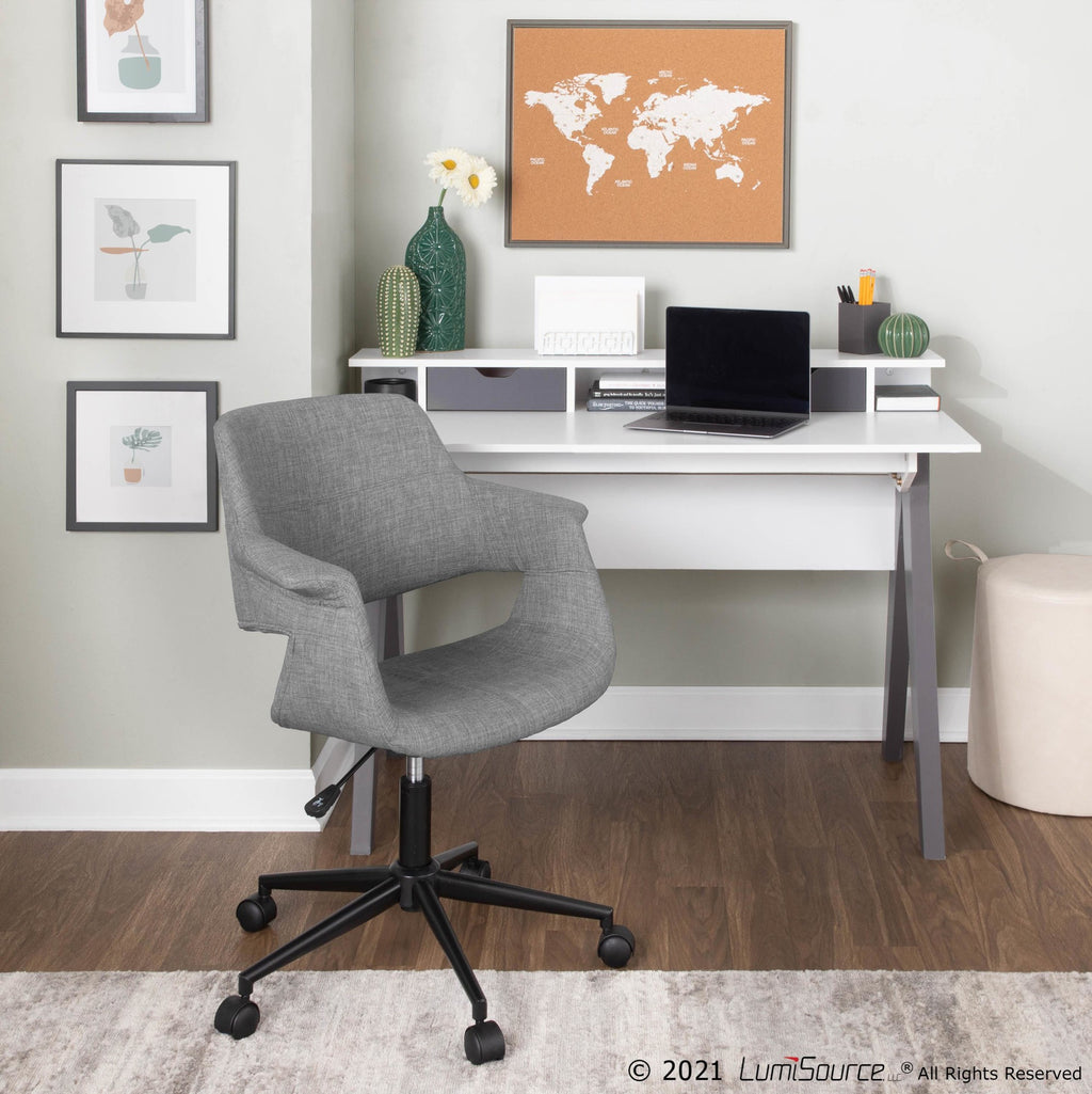 Wishbone Desk - Grey Wood, White Wood