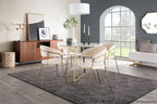 Cosmo Dining Table - Gold Metal, White Marble
