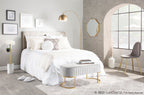March Floor Lamp - White Marble, Antique Brass Metal