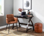 Andrew Chair - Set of 2 - Black Steel, Camel PU