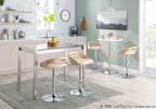Adjustable Bar Table - Chrome, White Wood