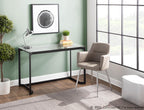 Masters Office Desk - Black Steel, Clear Glass