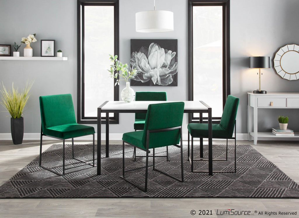 Fuji Dinette Table - Black Metal, White Wood