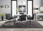 Fuji Dinette Table - Black Metal, White Wood