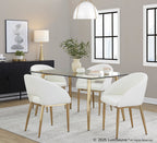 Clara Dining Table - Gold Metal, Clear Glass