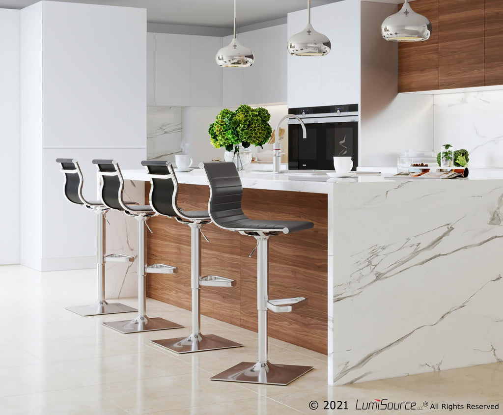 Masters Adjustable Barstool - Chrome, Grey PU