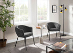 Ashland Chair - Black Steel, Charcoal Fabric