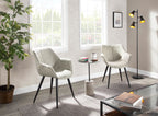 Wrangler Chair - Set of 2 - Black Metal, Light Grey Cowboy Fabric