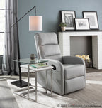 Arturo Floor Lamp - Black Wood, Black Steel, Grey Fabric