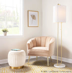 Tania Accent Chair - Gold Metal, Champagne Velvet