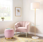Tania Accent Chair - Gold Metal, Blush Velvet