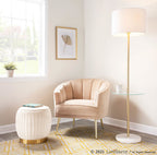 Tania Accent Chair - Gold Metal, Champagne Velvet