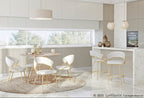 Jie 26" Fixed-Height Counter Stool - Set of 2 - Gold Metal, Cream Velvet