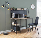 Geo Shelf Desk - Black Steel, Natural MDF