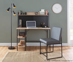 Geo Shelf Desk - Black Steel, Natural MDF
