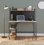 Geo Shelf Desk - Black Steel, Natural MDF