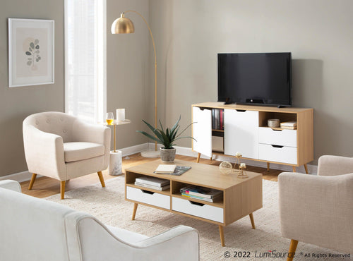 Astro Coffee Table - Natural Wood, White Wood