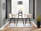 Clara Square Counter Table - Black Metal, Clear Glass