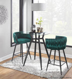 Clara Square Counter Table - Black Metal, Clear Glass
