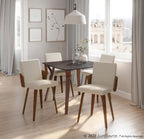 Folia Dinette Table - Walnut Wood, Black Textured Marble